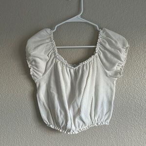 White Country Style Crop Top